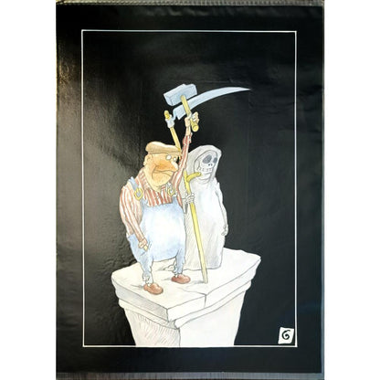 Unknown 29x21cm Orijinal Karikatür BOD04084