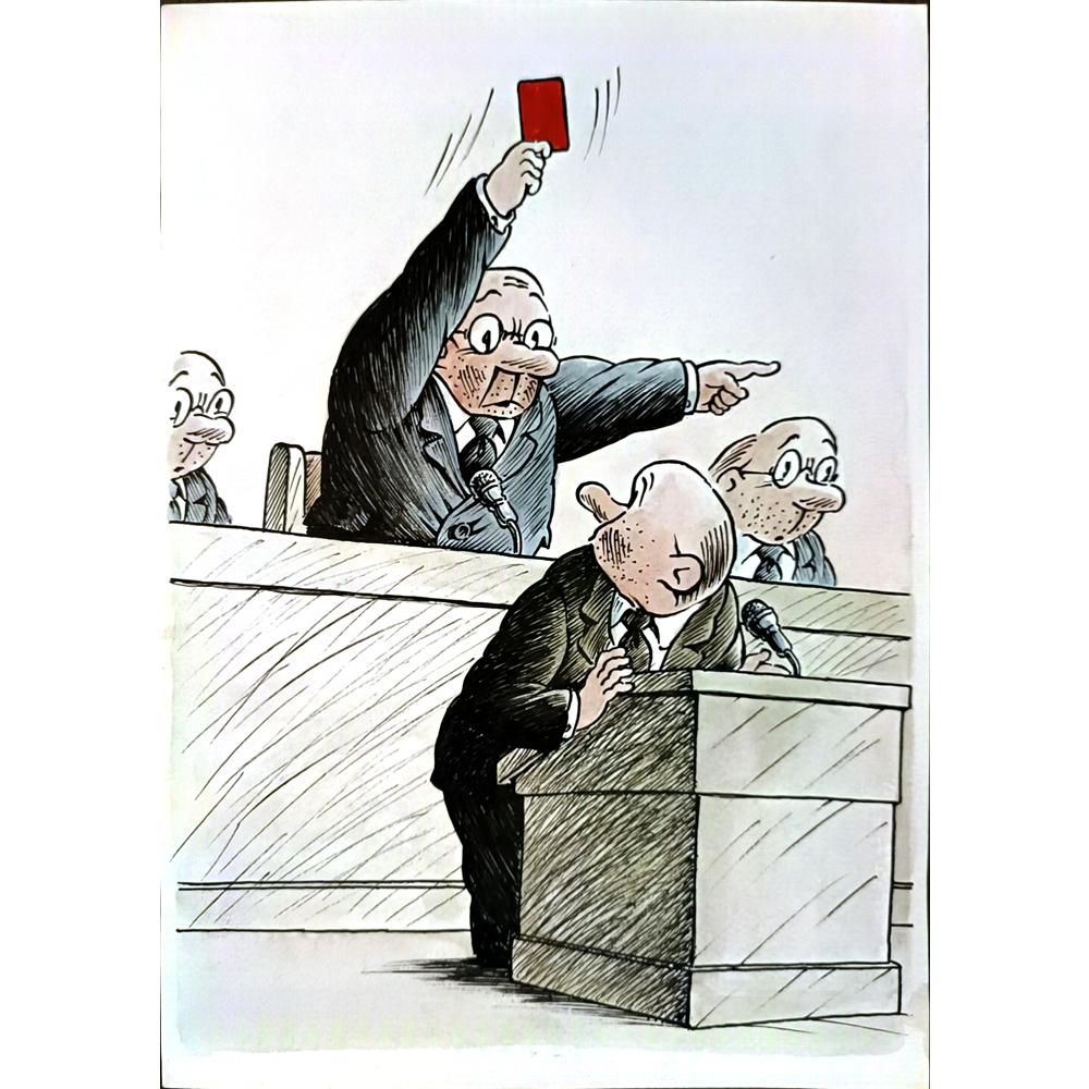 Jurij Kasabukin 29x21cm Orijinal Karikatür BOD04086