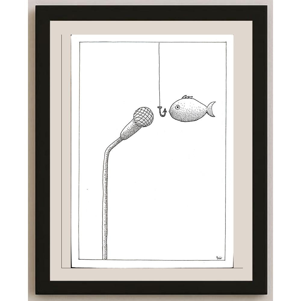 Masoud Ziaei Zardkhashosei 29x21cm Orijinal Karikatür BOD04091
