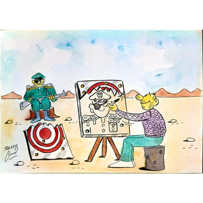 Hosseini Kazem 29x21cm Orijinal Karikatür BOD04095