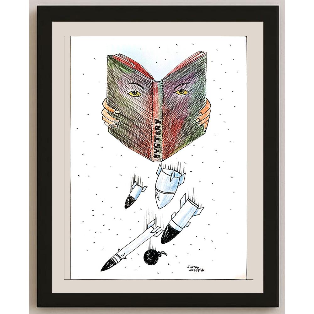 Goran Krstevski 29x21cm Orijinal Karikatür BOD04100