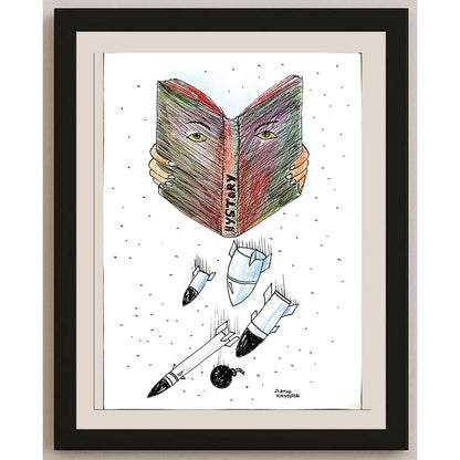 Goran Krstevski 29x21cm Orijinal Karikatür BOD04100