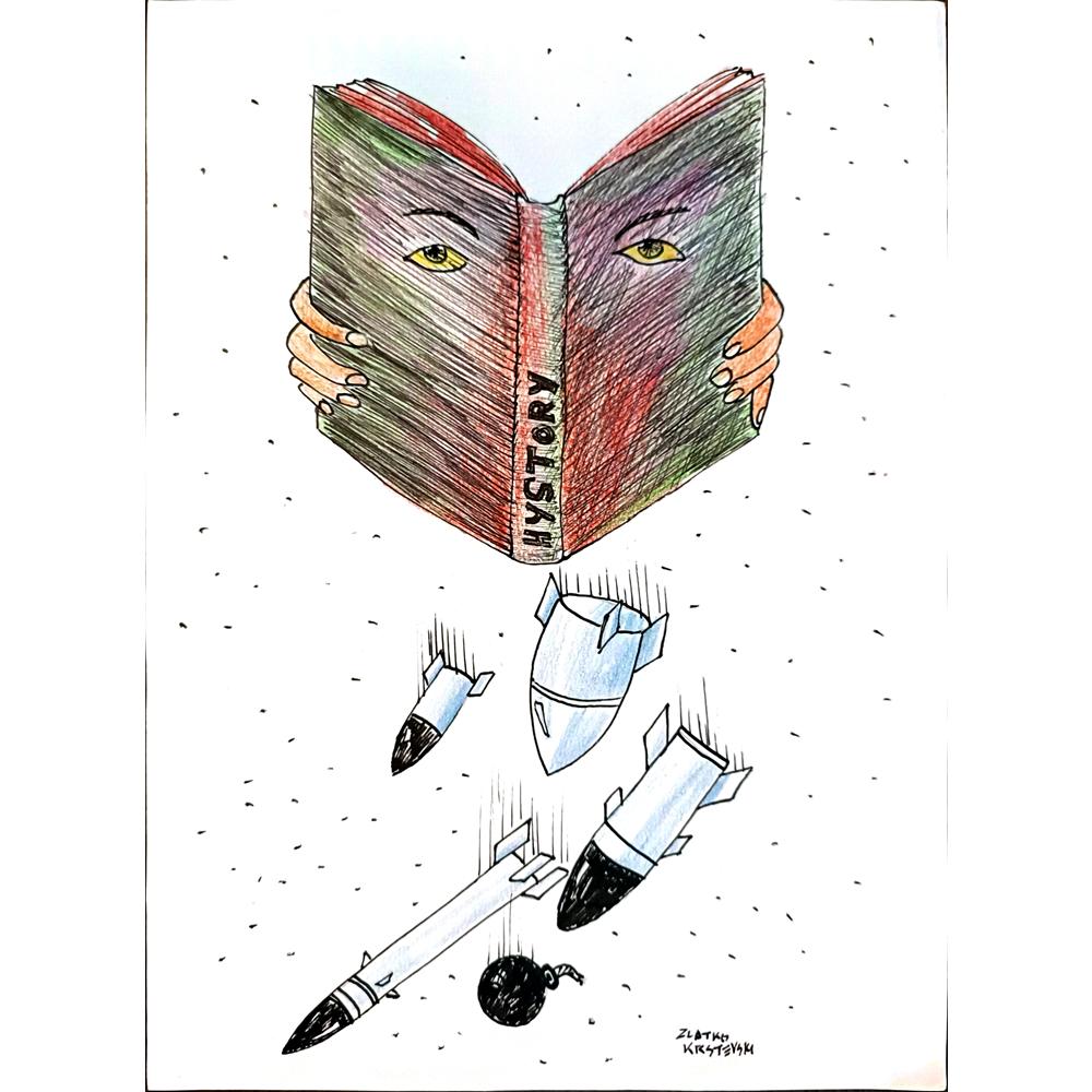 Goran Krstevski 29x21cm Orijinal Karikatür BOD04100
