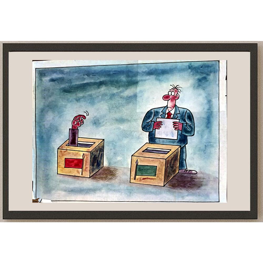 Zhang Yaming 43x30cm Orijinal Karikatür BOD04105