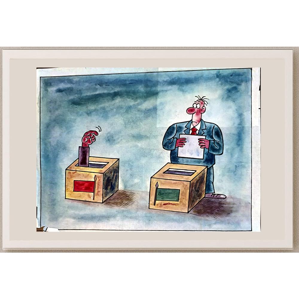 Zhang Yaming 43x30cm Orijinal Karikatür BOD04105