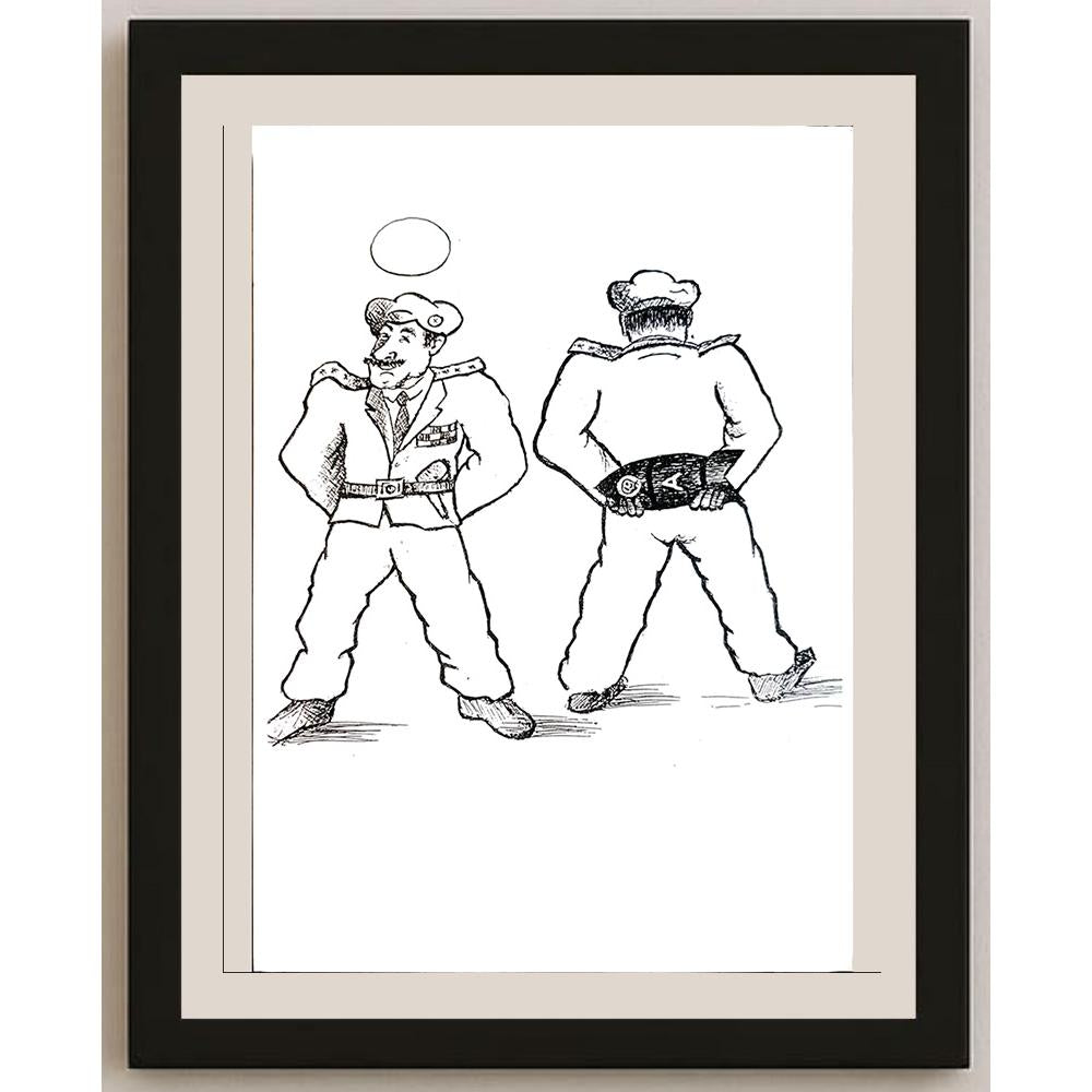 Yosef Fayer 33x23cm Orijinal Karikatür BOD04118