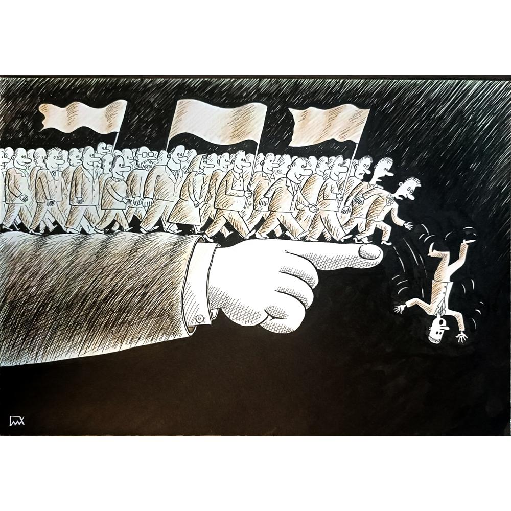 Marsel Hurmatoovich Gafarov 43x30cm Orijinal Karikatür BOD04125