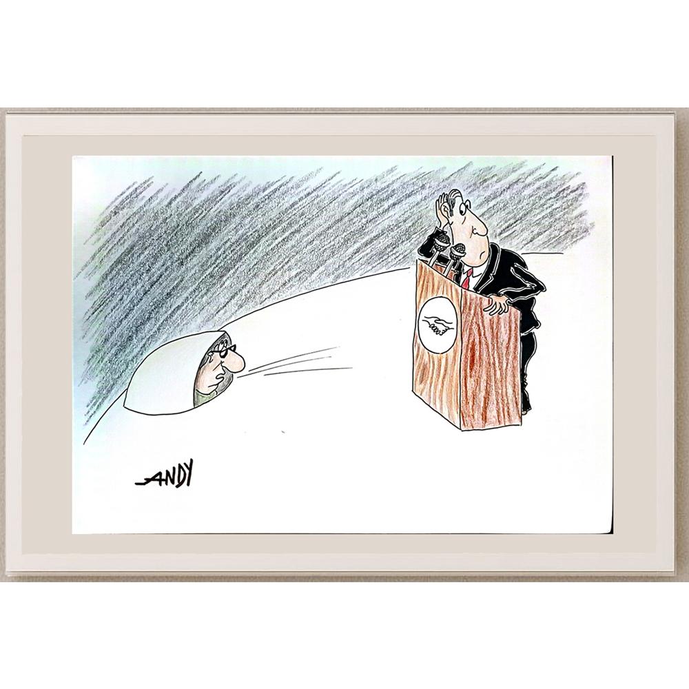 Andy Chaushu 29x21cm Orijinal Karikatür BOD04128