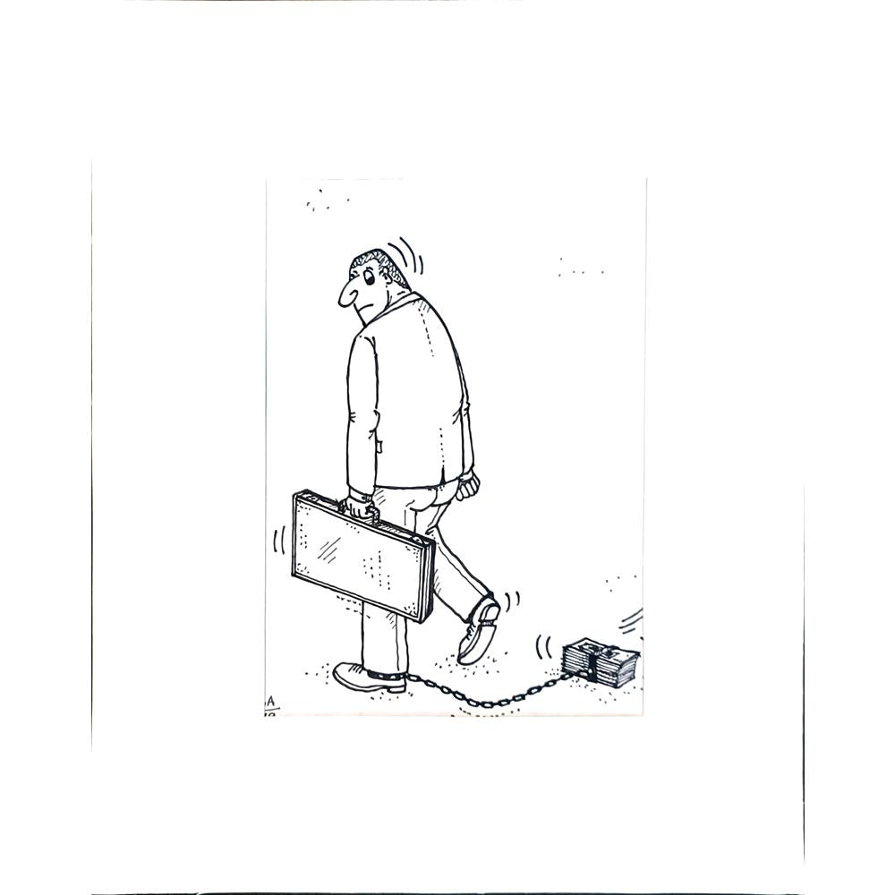 Vladimir Kuba 17x12cm Orijinal Karikatür BOD04138