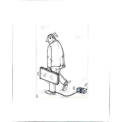 Vladimir Kuba 17x12cm Orijinal Karikatür BOD04138