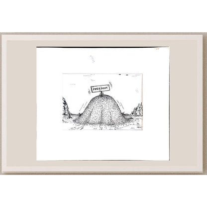 Vladimir Kuba 17x12cm Orijinal Karikatür BOD04139