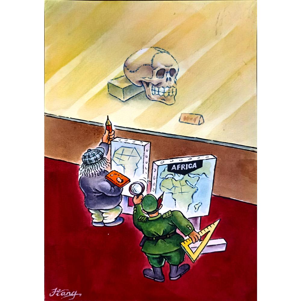 Jiang Lidong 28x18cm Orijinal Karikatür BOD04140