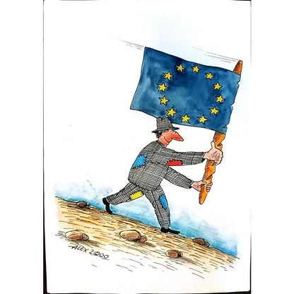 Aurel Stefan Alexandrescu 29x21cm Orijinal Karikatür BOD04149