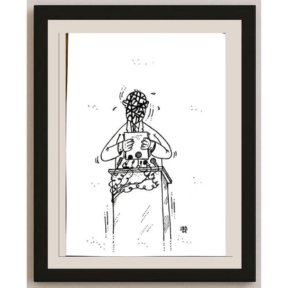 Vladimir Kuba 17x12cm Orijinal Karikatür BOD04152