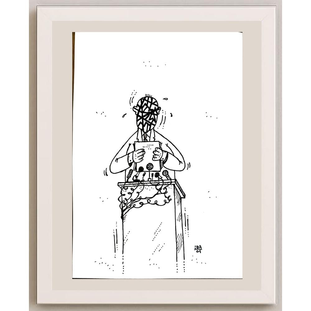 Vladimir Kuba 17x12cm Orijinal Karikatür BOD04152