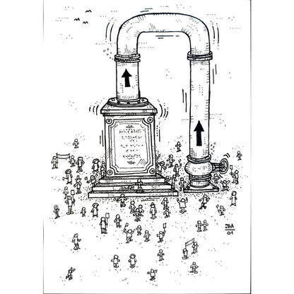 Vladimir Kuba 17x12cm Orijinal Karikatür BOD04153