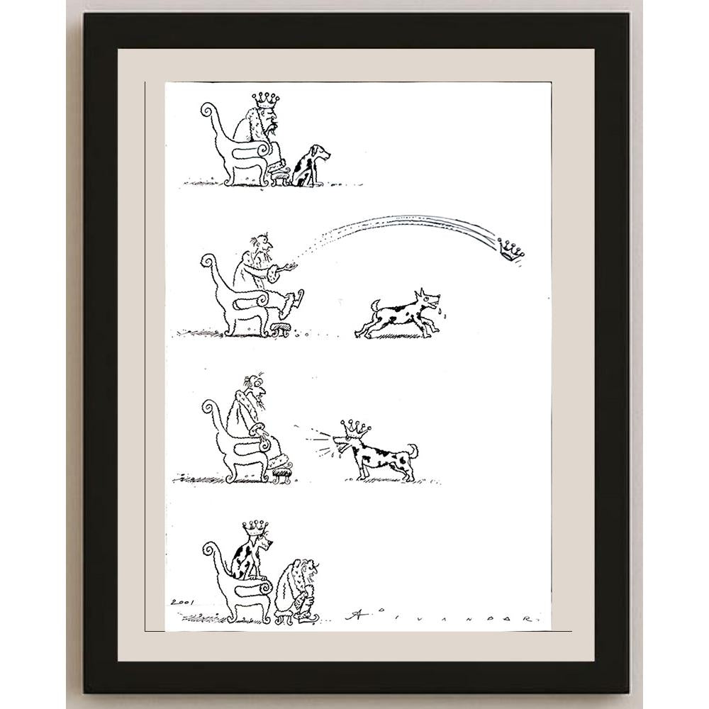 Ali Divandari 29x21cm Orijinal Karikatür BOD04157