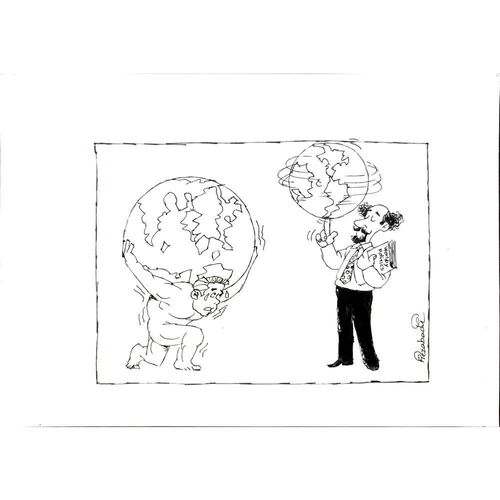 Mohammed Fiezabadi 29x21cm Orijinal Karikatür BOD04162
