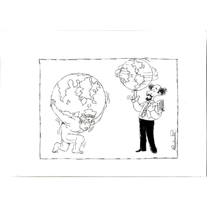 Mohammed Fiezabadi 29x21cm Orijinal Karikatür BOD04162
