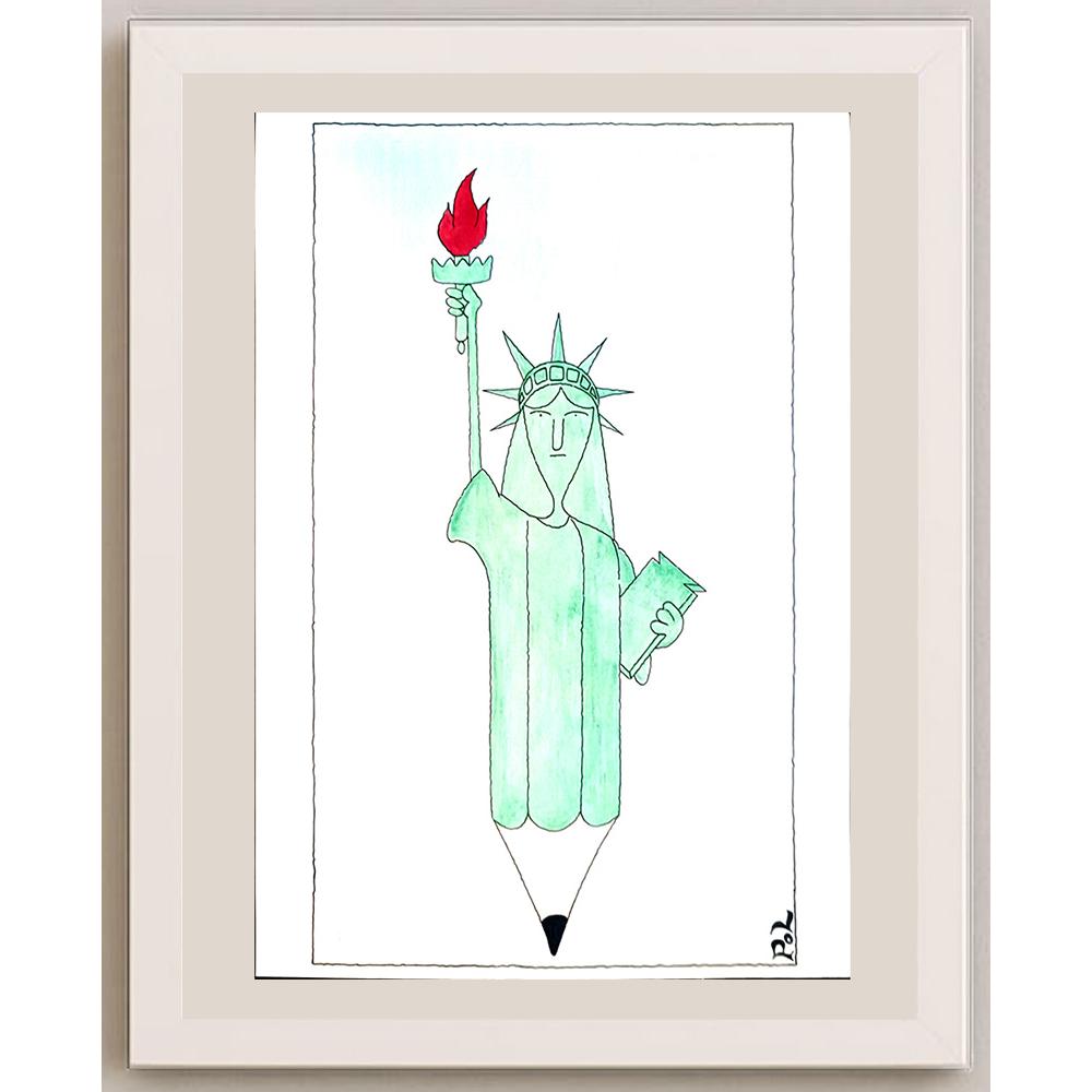 Louis Postruzin 29x21cm Orijinal Karikatür BOD04173