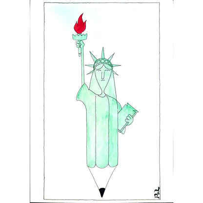 Louis Postruzin 29x21cm Orijinal Karikatür BOD04173