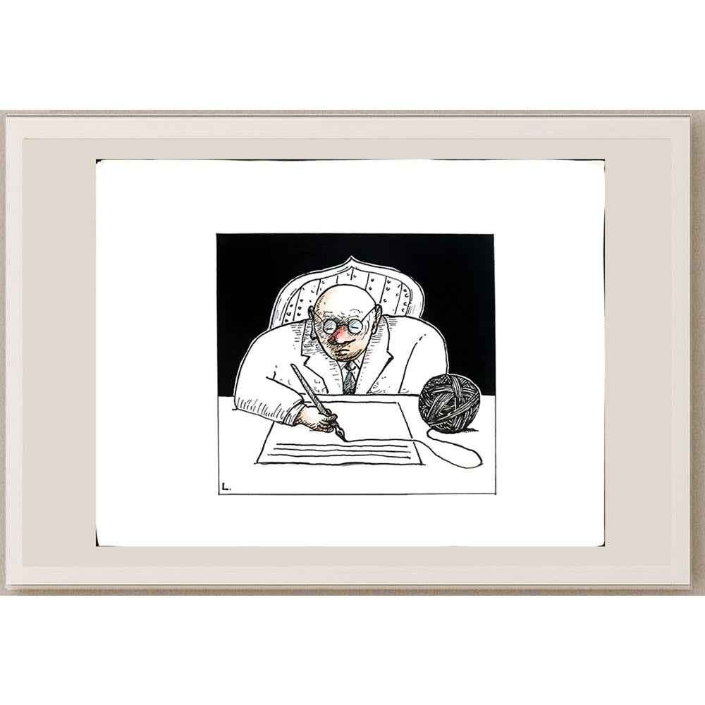 Dusan Ludwig 28x24cm Orijinal Karikatür BOD04176