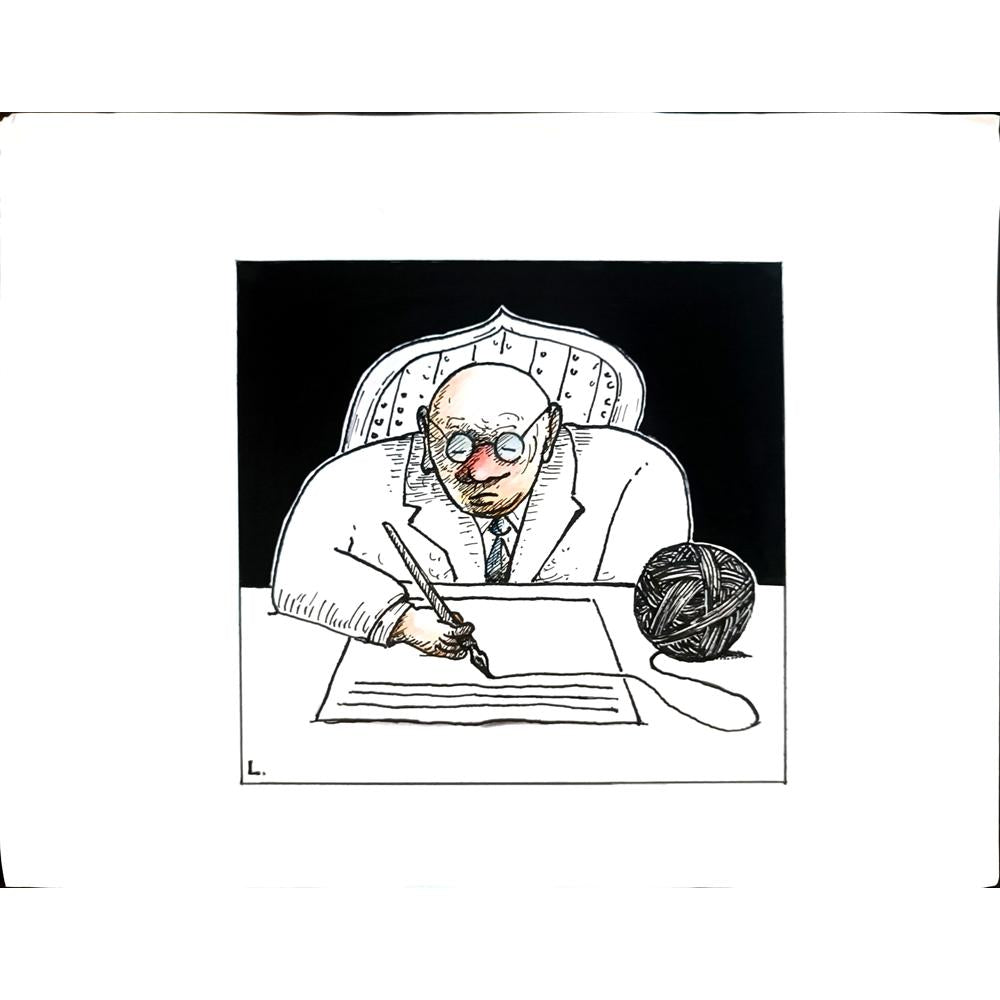 Dusan Ludwig 28x24cm Orijinal Karikatür BOD04176