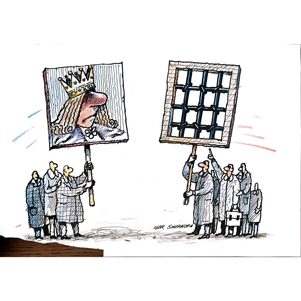 Igor Smirnov 29x21cm Orijinal Karikatür BOD04186