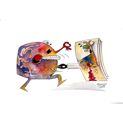 Mohammed Effat 33x23cm Orijinal Karikatür BOD04190