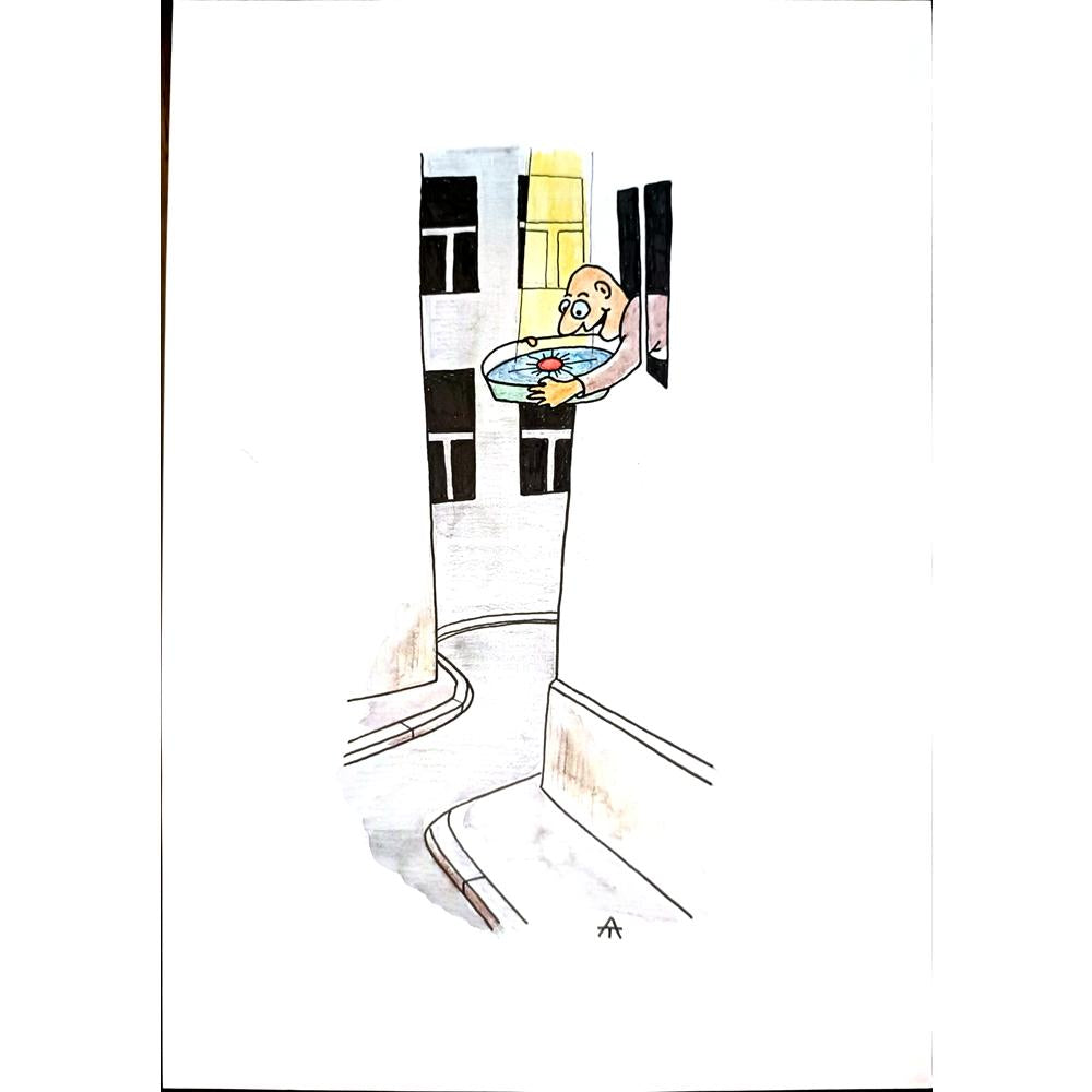 Alexei Talimonov 29x21cm Orijinal Karikatür BOD04193