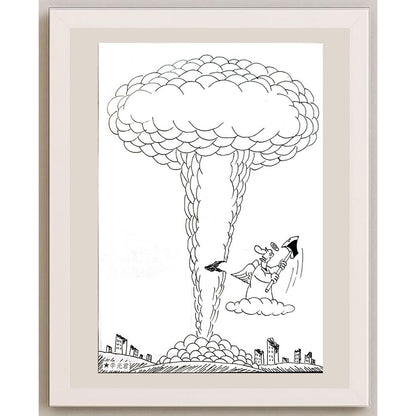 Li Guangjun 27x19cm Orijinal Karikatür BOD04196