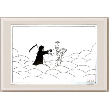 Li Guangjun 27x19cm Orijinal Karikatür BOD04199