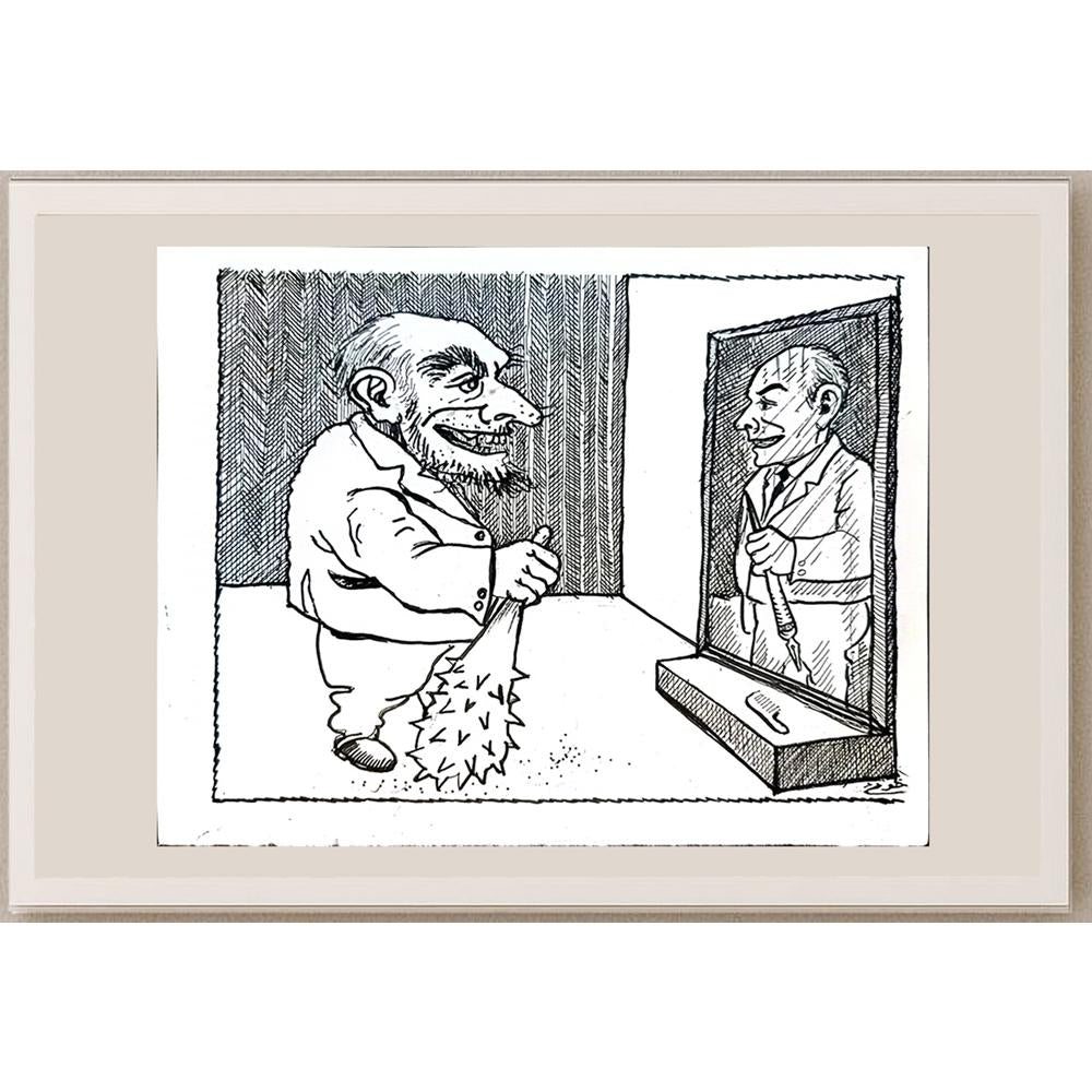 Khob Koe 21x17cm Orijinal Karikatür BOD04206