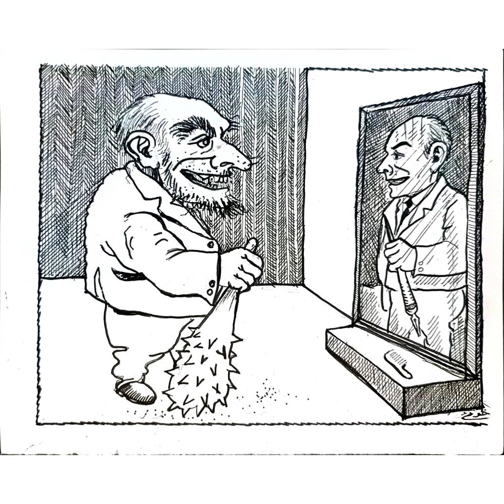Khob Koe 21x17cm Orijinal Karikatür BOD04206
