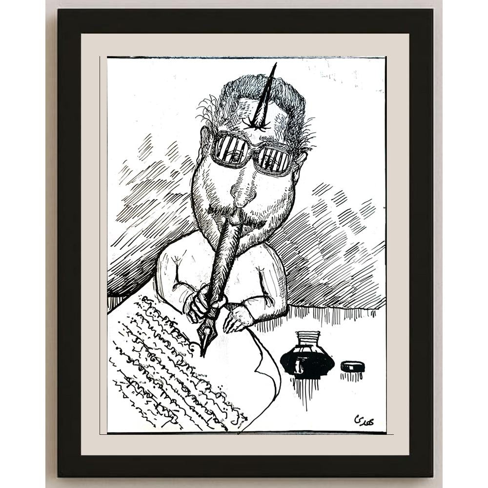 Mehdi Divandari 25x19cm Orijinal Karikatür BOD04207