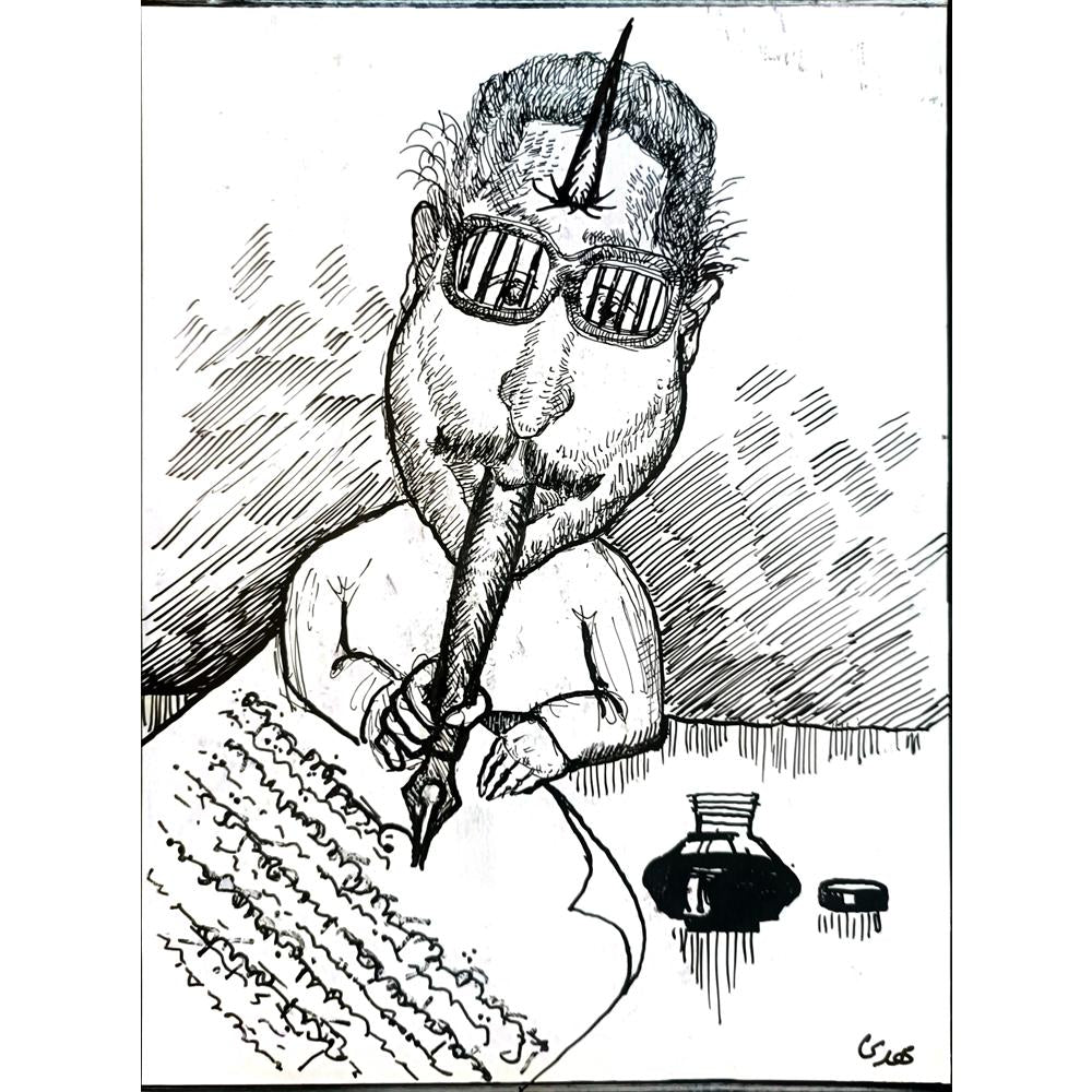 Mehdi Divandari 25x19cm Orijinal Karikatür BOD04207