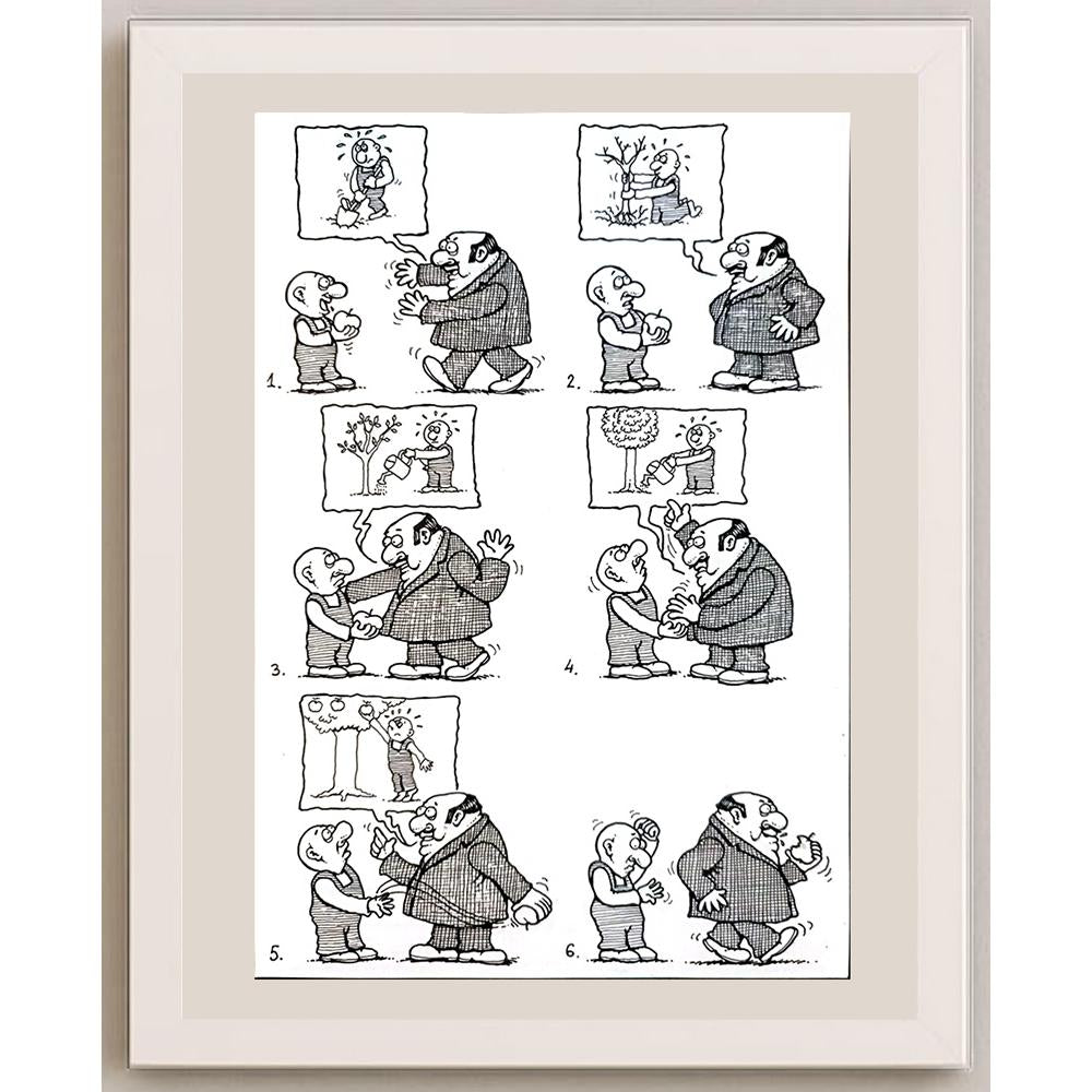 Vladan Nikolic 25x17cm Orijinal Karikatür BOD04208