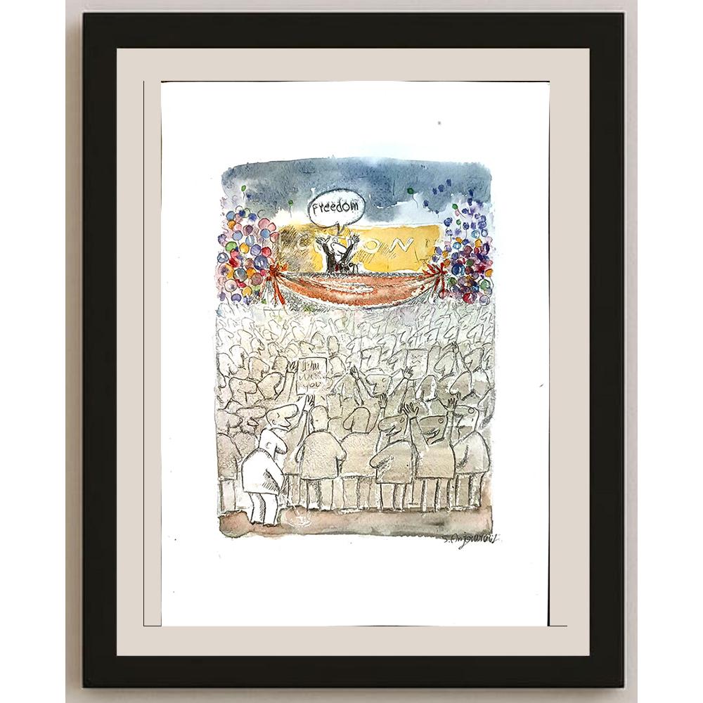 Sepideh Anjomrooz 29x21cm Orijinal Karikatür BOD04218