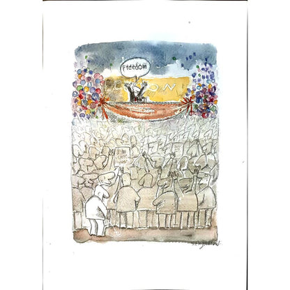 Sepideh Anjomrooz 29x21cm Orijinal Karikatür BOD04218