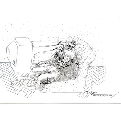 Oleg Dergatchov 29x21cm Orijinal Karikatür BOD04229