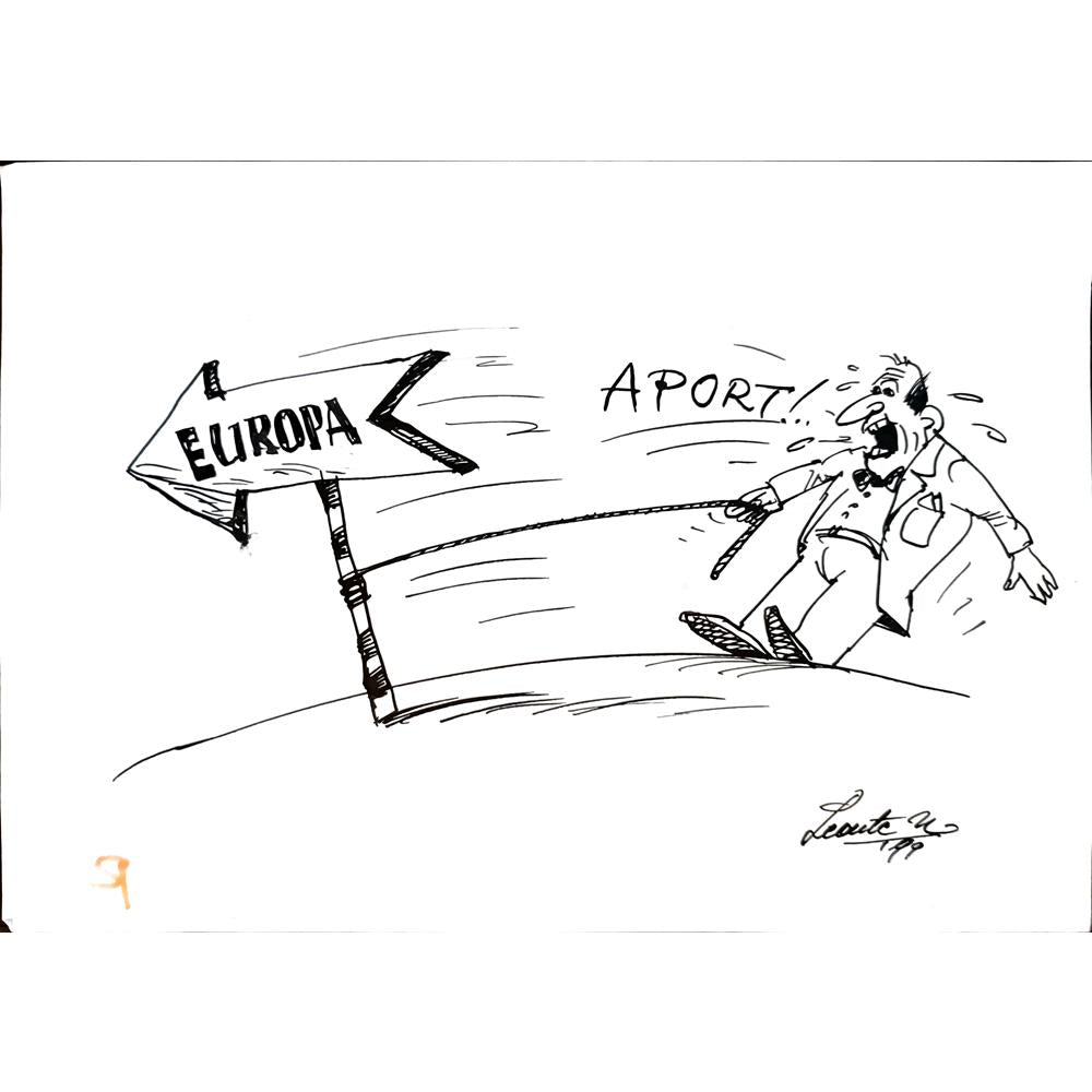 Leonte Nastase 29x21cm Orijinal Karikatür BOD04244