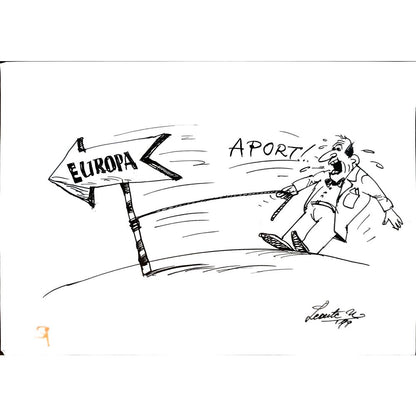 Leonte Nastase 29x21cm Orijinal Karikatür BOD04244