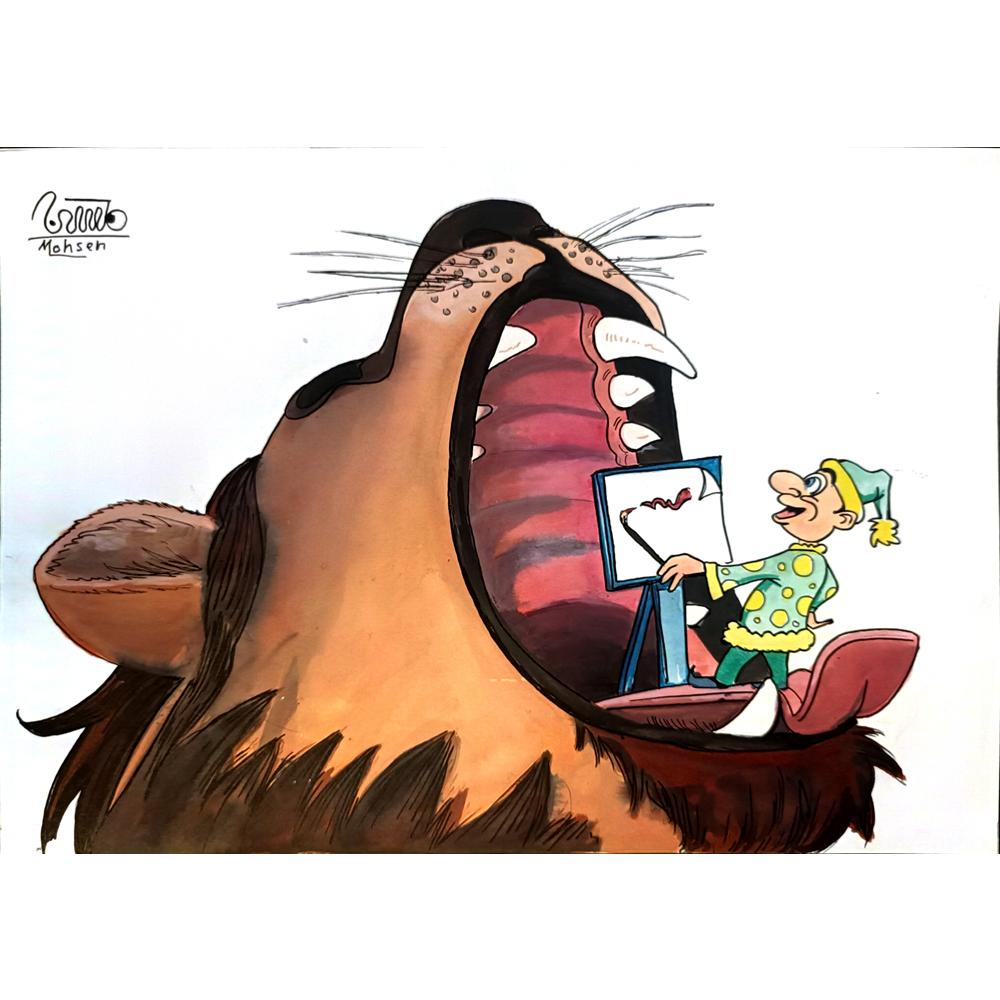 Mohsen Elhafiz Elaal 29x21cm Orijinal Karikatür BOD04246
