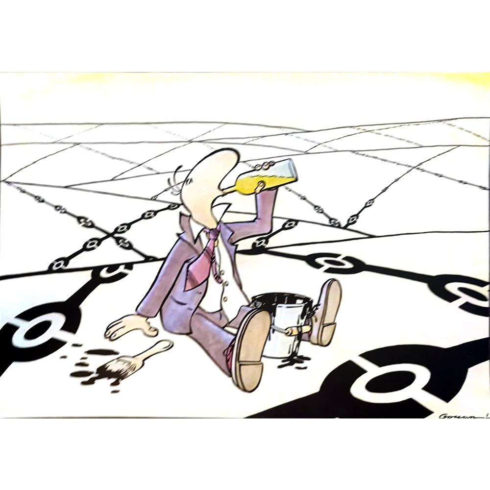 Goran Milenkovic 29x21cm Orijinal Karikatür BOD04249