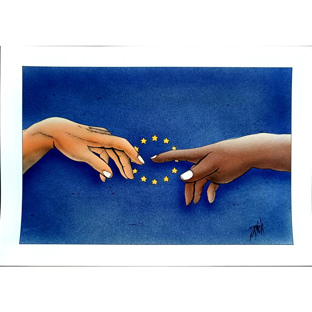 Patrick Heymans 29x21cm Orijinal Karikatür BOD04260