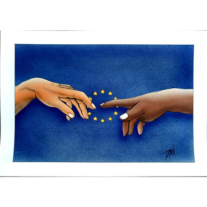 Patrick Heymans 29x21cm Orijinal Karikatür BOD04260