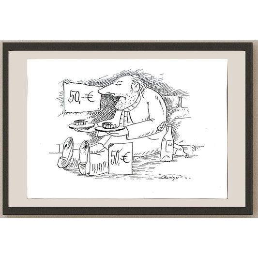 Wolfgang Schlegel 29x21cm Orijinal Karikatür BOD04267