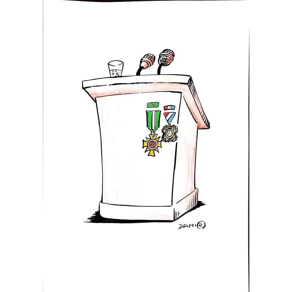 Damir Novak 29x21cm Orijinal Karikatür BOD04272