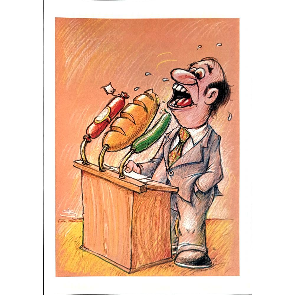 Liviu Pencea 29x21cm Orijinal Karikatür BOD04280