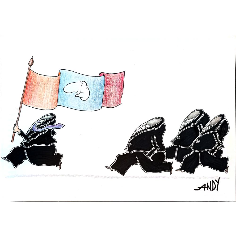 Andy Chaushu 29x21cm Orijinal Karikatür BOD04284